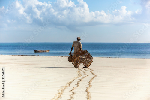 Fotografie, Obraz Rybář v Keni, voda, příroda, lidé, rybaření, oceán