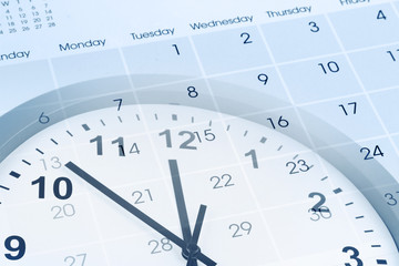 Wall Mural - clock and calendar