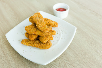 Canvas Print - Fried chicken on a plate