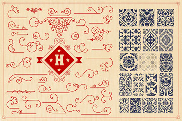 Wall Mural - seamless patterns and accents