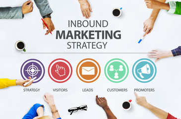 Wall Mural - inbound marketing strategy advertisement commercial concept