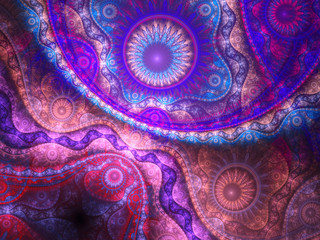 Wall Mural - Purple fractal pattern, digital artwork
