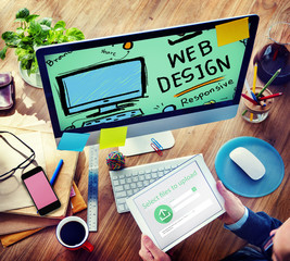 Wall Mural - web design web development responsive branding concept