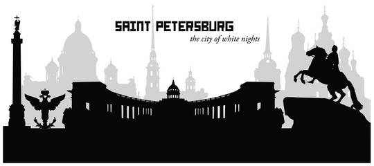 vector illustration of saint petersburg russia