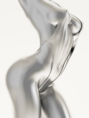 Wall Mural - Silver female body