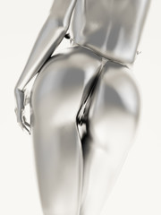 Wall Mural - Silver female body