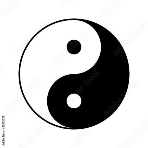 Yin and yang symbol, vector illustration Tableau sur Toile