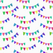 Watercolor seamless pattern with garlands on the white