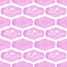 Watercolor Seamless Pattern With Victorian Frames And Flourishes