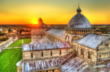 Sunset Over The Pisa Cathedral - Italy
