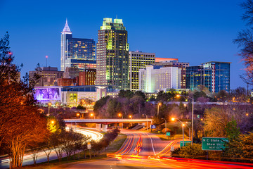 Fototapete - Raleigh, North Carolina Skyline