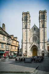 Poster - Cathédrale Saint-Vincentt et maisons à colombages