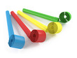 © Flash Vector - colored party favor horns isolated. Whistle
