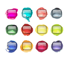 Poster - Set of glossy button icons for your design
