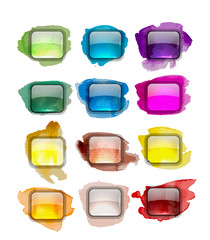 Poster - Set of glossy button icons for your design