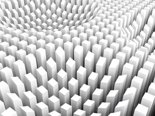 Wall Mural - curved surface formed white columns area array, 3d