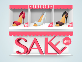 Poster - Website sale header or banner set for women's footwear.