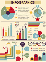 Poster - Set of Infographic element for business report and presentation.