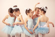 © johoo - Group of five little ballerinas preparing for performance
