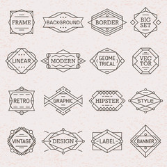 Canvas Print - hipster modern linear frames labels