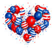 Fourth of july heart balloons