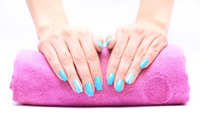 Blue Woman Nails