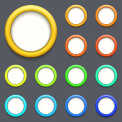 Wall Mural - vector modern colorful circle button set