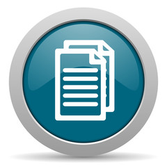 Leinwandbilder - document blue glossy web icon
