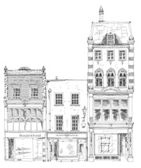 Sticker - Bond street houses, London. Sketch collection