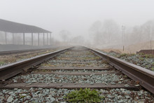 Railway Rails On Cross Ties