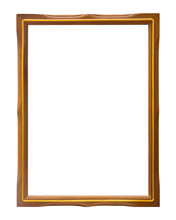 Bronze And Gold Wood Frame Vintage Isolated On White Background.