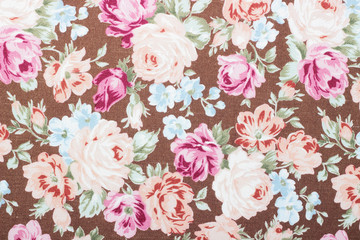 vintage style of tapestry flowers fabric pattern background