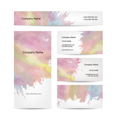 Canvas Print - Business cards design, abstract watercolor background