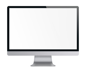 Sticker - Computer display with white blank screen.