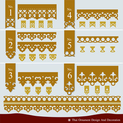 Vector set of Thai ornament design and decoration