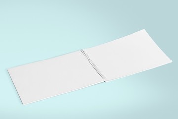 Poster - Blank. Blank opened magazine isolated on grey background with