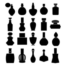 Vector Set Of Perfume Bottles - Illustration