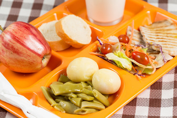 Wall Mural - School lunch tray