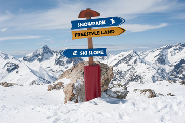 Road Sign In the Snow