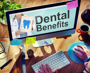 Wall Mural - dental plan benefits dentist medical healthcare hygiene concept