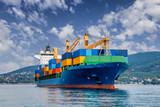 Fototapeta  - merchant container ship