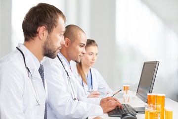 Wall Mural - Laboratory. Scientists working on computer in the laboratory.