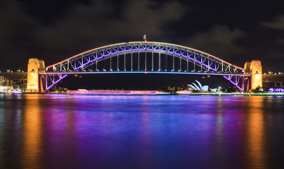 Canvas Print - SydneyVivid Bridge Side