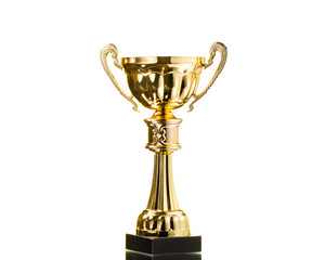 Wall Mural - gold cup trophy isolated on white