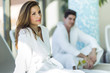 © NDABCREATIVITY - Portrait of a beautiful young woman in a bathrobe