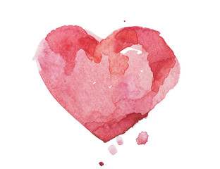 Wall Mural - watercolor aquarelle hand drawn colorful red heart art color