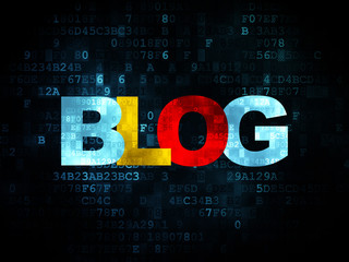 Web development concept: Blog on Digital background