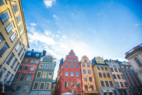 Photo Colorful houses in Stockholm old town