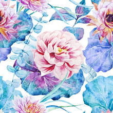 Nice Floral Watercolor Seamless Pattern