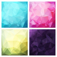 Set Of Four Poly Backgrounds For Your Design